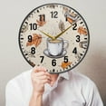 thumbnail image 6 of Yayeee Wall Clock Battery Operated 9.5" Silent Non-Ticking for Living Room, Fall Coffee, 6 of 8