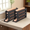 thumbnail image 3 of 4 Tiers Egg Holder for Fridge - Auto Rolling Fridge Egg Organizer, Space-Saving Egg Dispenser Tray, 30 Eggs Fridge Egg Rack Large Capacity Egg Dispenser for Refrigerator Kichen (White), 3 of 5