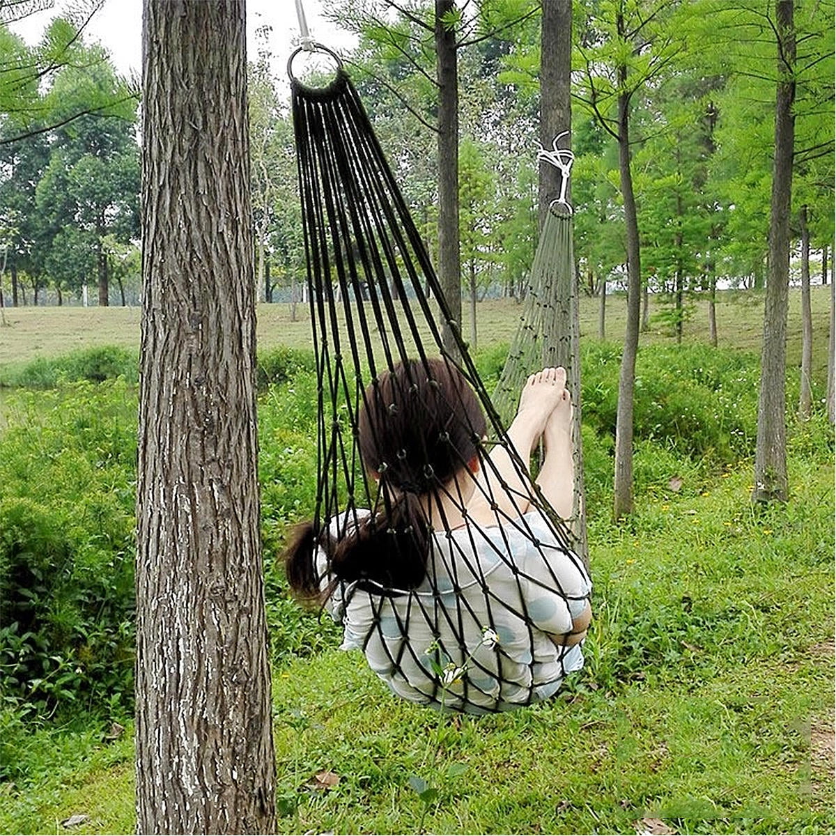 WHAMVOX Outdoor Hammock Coarse Tuck Net Hammock Hammock for Sleeping Travel 200X120cm