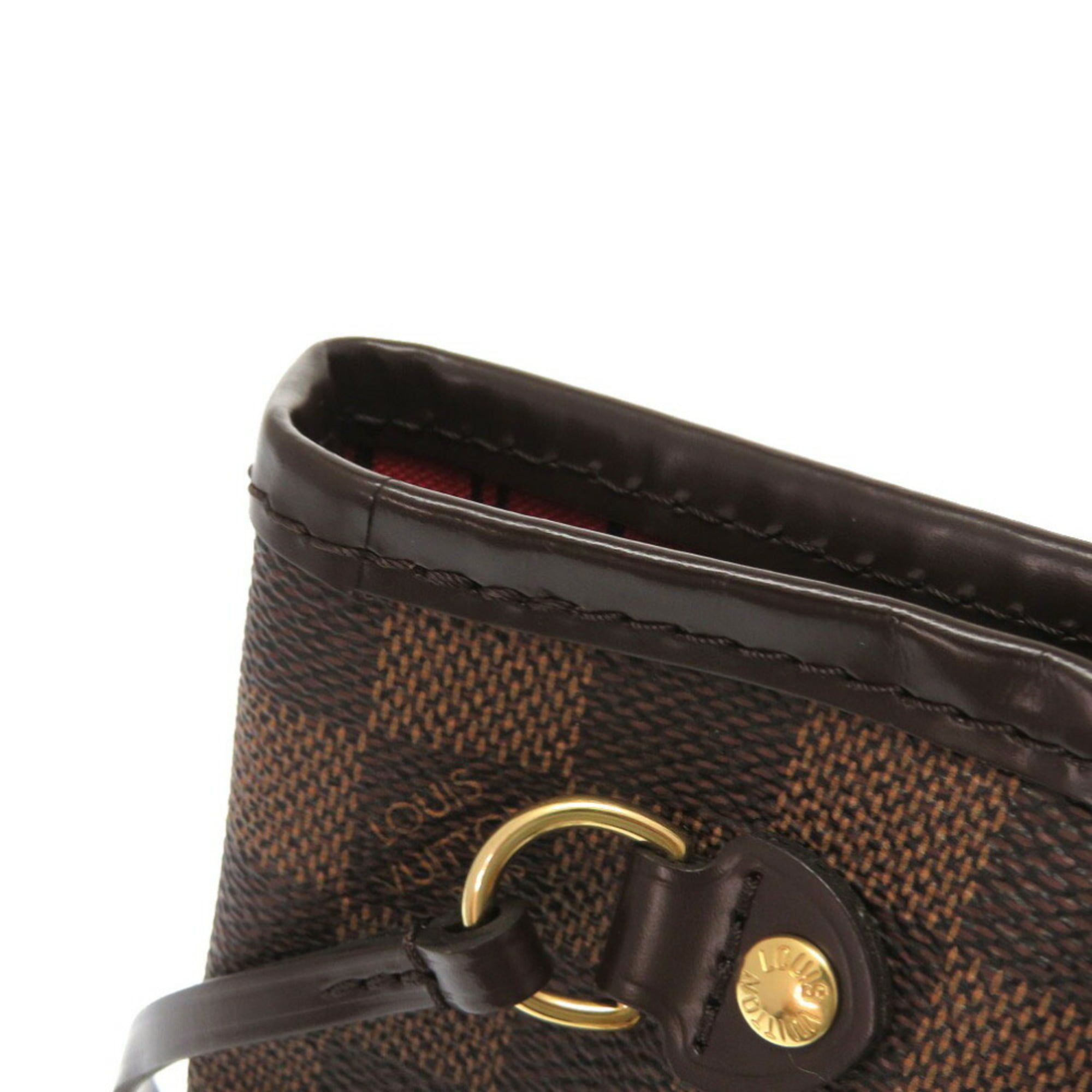 Authenticated Used LOUIS VUITTON Louis Vuitton Neverfull MM N41358 Damier  Brown Gold Hardware Leather Tote Bag Women's 