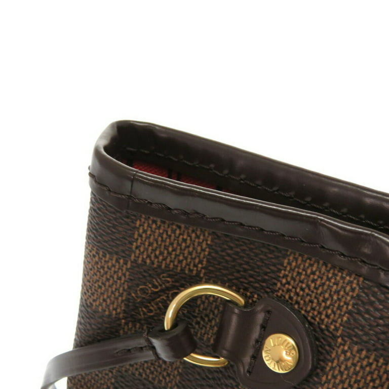 LOUIS VUITTON Neverfull PM Shoulder Tote Bag Damier Leather Brown