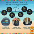 thumbnail image 4 of Juego de 6 posavasos CALUVAR Tiki Bar Ocean de silicona, 4 of 7