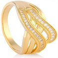 thumbnail image 1 of Yellow Gold Plated With Micro Set Cubic Zirconia Accents Sterling Silver Ring, 1 of 3