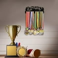 thumbnail image 6 of Running Medals Display Frame Mountain Forest Medal Holder Awards Sports Ribbon Holder Medal Display Rack Wall Mount Tiered Medal Hook for Over 60 Medals Runner Athletes Competition, 6 of 7
