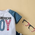 thumbnail image 4 of Ketyyh-chn99 4th of July Baby Boy Outfit Short Sleeve Letter Tops Toddler Boys Girls Independence Day Party Shorts Set White,18-24 Months, 4 of 5