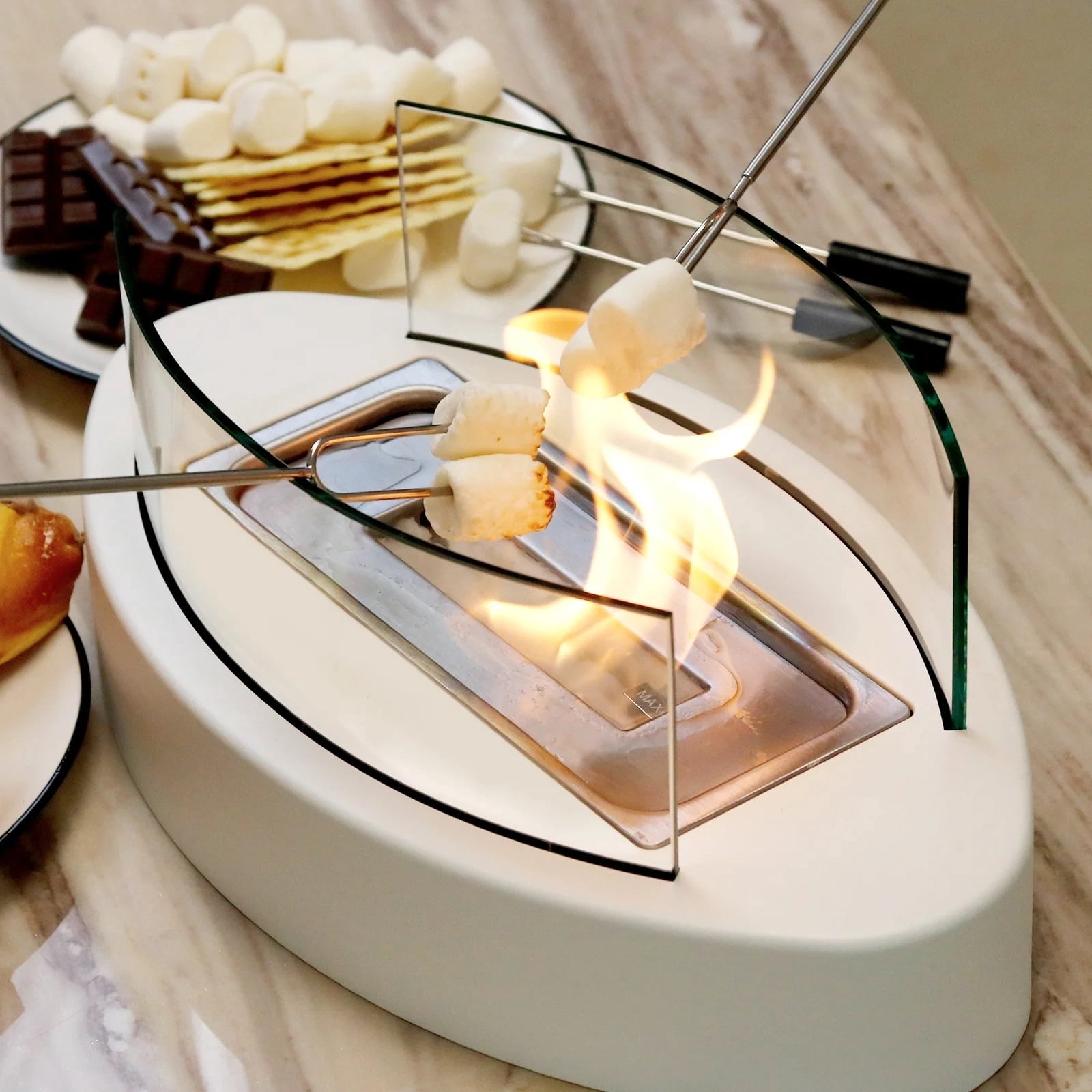 EAST FLAME Tabletop Fireplace - Indoor & Outdoor Portable Fire Pit for Balcony, Patio, Backyard Home Decor, Gift for Christmas