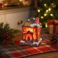thumbnail image 4 of Light‑Up Resin Christmas Village House Figurine, LED Illuminated Winter Cottage Statue For Christmas Tabletop Home Decor, 4 of 6