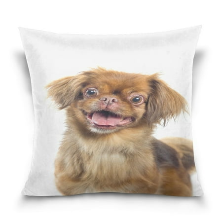 Pekingese Pillow - POPCreation Pekingese Throw Pillow Case Vintage Cushion Cover 18x18 inches