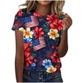 thumbnail image 2 of VKOYWKM American Flag Shirts for Women 4th of July Independence Day Graphic Tees Patriotic Short Sleeve Crew Neck Summer Tops Tshirts, 2 of 6