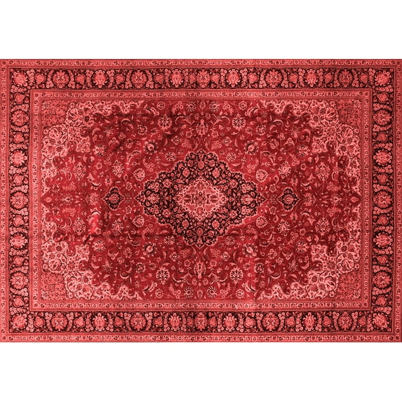 Ahgly Company Indoor Rectangle Medallion Red Traditional Area Rugs, 7' x 10'