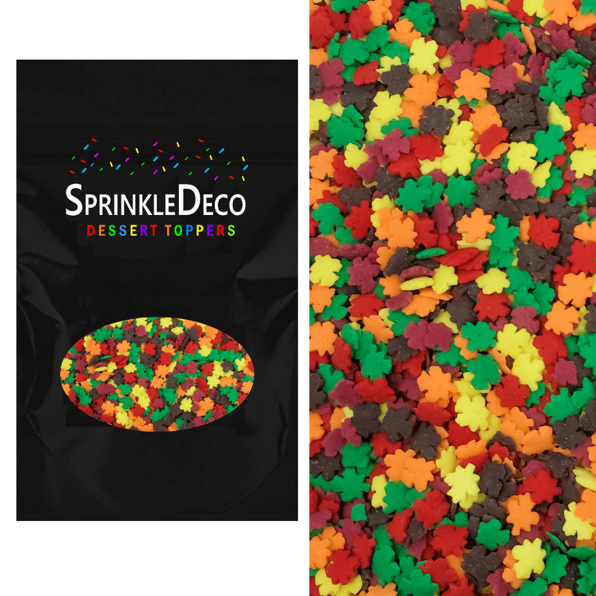 Sprinkle Deco Fall Thanksgiving Maple Leaf (Leaves) Cake & Cupcake