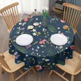 thumbnail image 3 of Pioneer Flower Floral Print Pattern Round Tablecloth 60"x60",Wrinkle Wipeable Table Cloth for Kitchen Dining Room Picnic Patio Party, 3 of 6