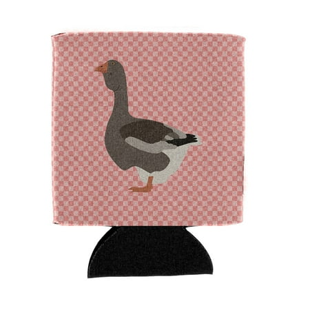 

Carolines Treasures Toulouse Goose Pink Check Can or Bottle Hugger Can Hugger multicolor