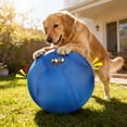 thumbnail image 4 of VMWMSSR Dog Herding Ball with Bells, 17.72in Inflatable Heavy Duty Ball, Interactive Outdoor Toy For Large Dogs, Horses & Herding Breeds(Blue-17.72inch), 4 of 8