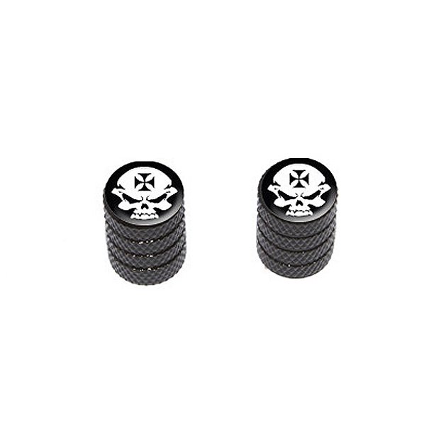 Iron Maltese Cross Biker Skull Bike Valve Stem Caps