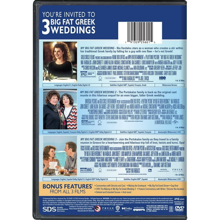 ledsager gårdsplads del My Big Fat Greek Wedding 3-Movie Collection (DVD) - Walmart.com