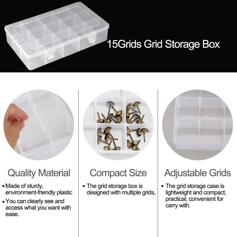 Grid Storage Boxes, 15 Adjustable Divider Compartments (10.9 x 6.5 x 2.2  In, 4 Pack), PACK - Kroger