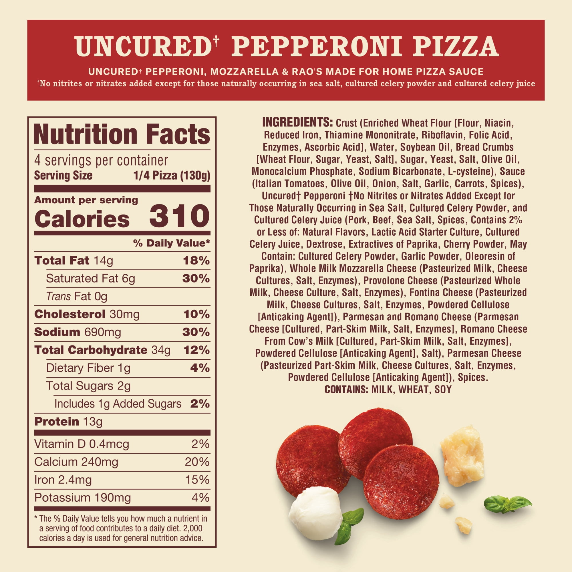 Rao's Made for Home Uncured Pepperoni Pizza Frozen Pizza, 18.3 oz Box