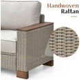 thumbnail image 4 of Jocisland Patio Furniture Sets, 5-Piece Wicker Sofa Set, with Outdoor Patio Cushions & 5.9" Wider Wood Armrest…, 4 of 7