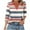 Womens Clothing Hot Pink, variant on Womens 3/4 Sleeve Shirt, V Neck T Shirts for Women Summer Fashion Loose Fit Striped Printed Lapel T-Shirts S-2XL