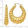 thumbnail image 5 of 14K Yellow Gold Polished Scalloped Hoop Earrings (41 X 34) Made In Indonesia s1503, 5 of 6