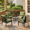 thumbnail image 2 of Snubbull Outdoor Deep Seat Cushion Set, 4 Pieces 24"x24"x5" Patio Furniture Replacement Cushions with Tie Straps, Waterproof Fade Resistant Removable Zipper Cover, Light Green, 2 of 7