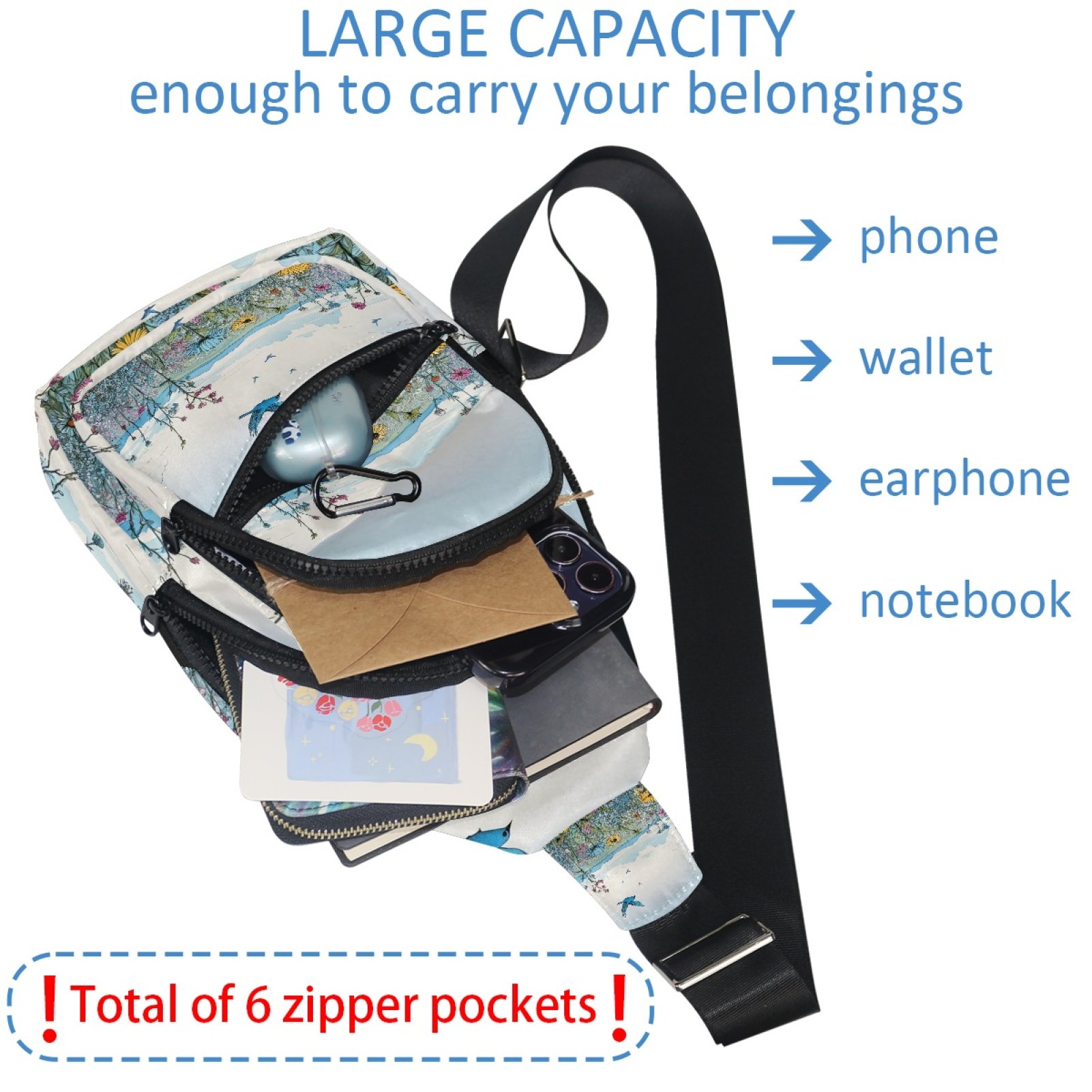 ERJLKXP Spring Daisy Flower Small Mens Women Crossbody Chest Bag, Travel Over Shoulder Sling Bag Backpack Men Side Bag,Daypack