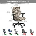 thumbnail image 5 of SCRAWLGOD Cow Print Beige Brown Anti-Slip Computer Chair Cover with Armrest Slipcovers Cozy Rotating Chair Protector Removable Swivel Chair Slipcover, 4 Pieces Set, 5 of 7