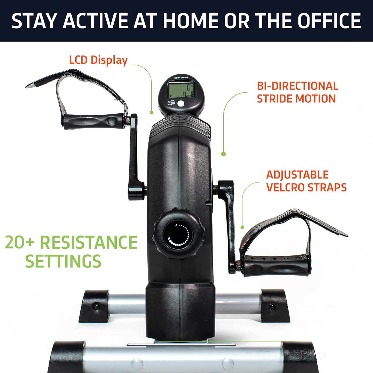 DeskCycle Under Desk Bike Pedal Exerciser, Black