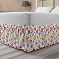 thumbnail image 1 of Flower Bed Skirt, Playful Garden Colorful Meadow with Blossoming Flowers Strawberries Birds Animals, Elastic Bedskirt Dust Ruffle Wrap Around for Bedding Decor, 4 Sizes, Multicolor, by Ambesonne, 1 of 2