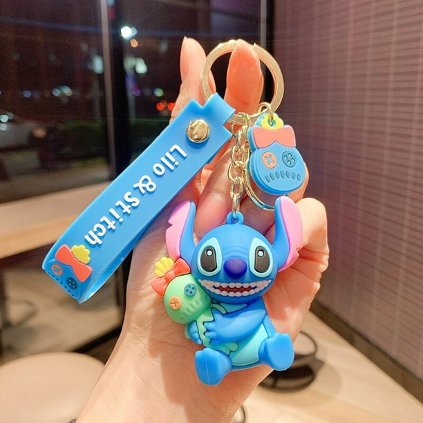 Disney Anime Cartoon Stitch Porte-clés Lilo & Point mignon poupée porte-clés  mode Couple sac ornement porte-clés voiture pendentif cadeau 