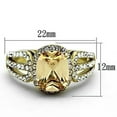 thumbnail image 2 of Womens Gold Ring 316L Stainless Steel Anillo Color Oro Para Mujer Ninas Acero Inoxidable with AAA Grade CZ in Champagne Bala, 2 of 4