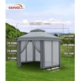 thumbnail image 3 of 13' x 13' Pop-Up Gazebo, Hexagonal Canopy Shelter with 6 Zippered Mesh Netting, Event Tent with Strong Steel Frame for Backyard, Garden, Lawn, 3 of 4