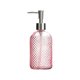 thumbnail image 2 of Dispensador de jabón, botella de vidrio con bomba de acero inoxidable, diseño de clavo en relieve, recipiente rellenable de 400 ml para baño o cocina, 2 of 6