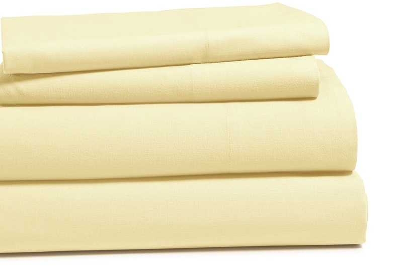 100 Cotton Brushed Percale Soft Peach Finish 4 pc Sheet Set, King