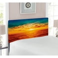 thumbnail image 2 of Ocean Headboard, Sunset Clouds Exotic Seaside with Sun Rays Evening View Picture Print Art, Upholstered Decorative Metal Bed Headboard with Memory Foam, Twin Size, Multicolor, by Ambesonne, 2 of 4