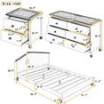 thumbnail image 3 of 3-Pieces Bedroom Sets Full Size Platform Bed with Nightstand and Storage dresser,White&Pink 23AAH, 3 of 9