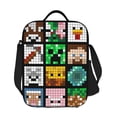 thumbnail image 6 of Insulated Lunch Bag with Pixel Block Theme for Adults, Thermal Meal Prep Tote with Adjustable Shoulder Strap and Utensil Slots, 6 of 6
