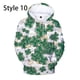 thumbnail image 3 of Sudadera con capucha y estampado de trébol de cuatro hojas para mujer y hombre, ropa con estampado 3D, para otoño e invierno, popular, para el día de San Patricio, 3 of 5