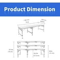 thumbnail image 3 of PINDEE Small Camping Table 6FT Folding Picnic Table Foldable Low Camp Table Portable Short Aluminum Outdoor Short Floor Beach BBQ White，23.6"D x 71"W x 27.5"H, 3 of 7