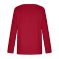 thumbnail image 7 of Elainilye Fashion Women's Undershirt Fall Stretch Slim Fitted Undershirt Long Sleeve Shirt Solid Bottoming Shirt Blouse Tops,Red, 7 of 7