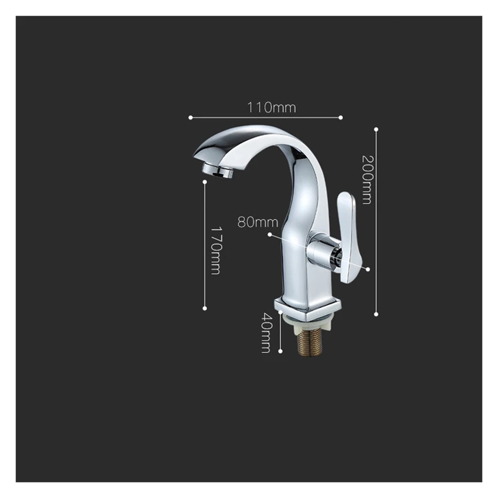 Only Cold Basin Faucet, Zinc Alloy Bathroom Water Faucet, Deck Mounted Basin Sink Water Taps, Chrome Kitchen Accessories