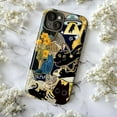 thumbnail image 5 of Artistic Black Cat Collage Phone Case, Vintage Paper, Stars, and Yellow Flowers Design, Unique iPhone Cover for iPhone 17 16 15 14 13 12 11 Pro Plus Mini, 5 of 6