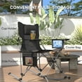 thumbnail image 3 of Demi Bonn Folding Rocking Camping Chairs, Portable Chairs with Headrest, Cooler Bag, Cup Holder, Carry Bag, 2 Pack, Black, 3 of 7