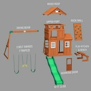 Backyard Discovery Shenandoah Cedar Wood Swing Set, Slide, Clubhouse, Playhouse, Kitchen
