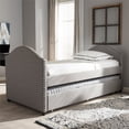 thumbnail image 2 of Baxton Studio Alessia Upholstered Daybed with Trundle for Kids in Gray, 2 of 8