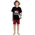thumbnail image 5 of Red Plaids Christmas Hat Merry Christmas Family Matching Pajama Short Set(2XL,Men), 5 of 7
