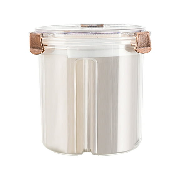 Household Grain Storage Box, Large Capacity Plastic Container with Compartments, Airtight Stackable Storage for Cereals, Snacks, Dry Food, Pantry Organization, Transparent, Kitchen Office Use