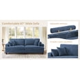 thumbnail image 6 of Dycanpo 3 Seater Corduroy Sectional Sofa with Pillow, 88" Upholstered Blue Couch,, Loveseat Sofa for Living Room, Blue, 6 of 11