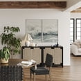 thumbnail image 2 of Nathan James Aerie Rustic Wood Cabinet, Boho Living Room Storage Cabinet with Seagrass Door Panels and Solid Wood Legs, Black, 2 of 6